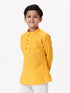 Ramraj Cotton Boys Breeze Cotton Full Sleeves Yellow Kurta