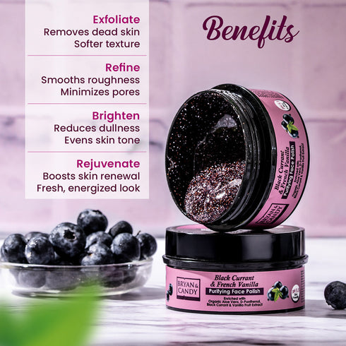 Bryan & Candy Black Currant & French Vanilla Face & Body Polish Gentle Exfoliation for Silky Smooth Skin