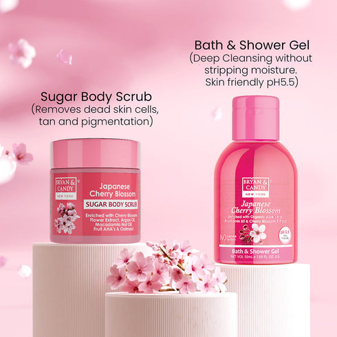 Bryan & Candy Japanese Cherry Blossom Bath Tub Essentials