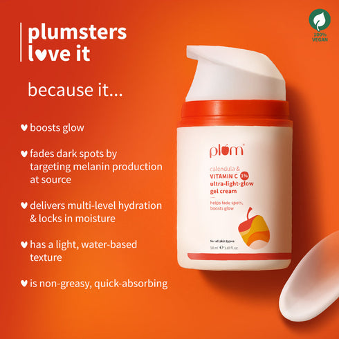 Plum 1% Vitamin C Ultra-Light-Glow Boosting Gel Cream with Alpha Arbutin