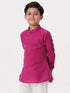 Ramraj Cotton Boys Breeze Cotton Full Sleeves Purple Kurta