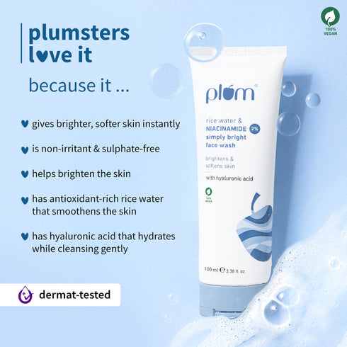 Plum 2% Niacinamide & Rice Water Face Wash