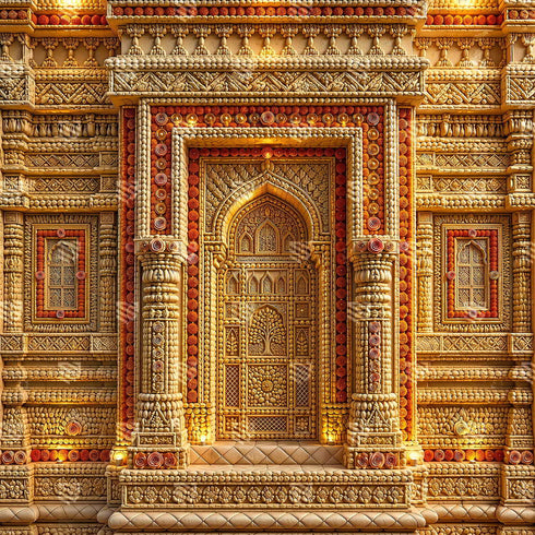 Back Drop India Pushpita Dantadwara Mahal Ganesh Chaturthi Decoration Backdrop