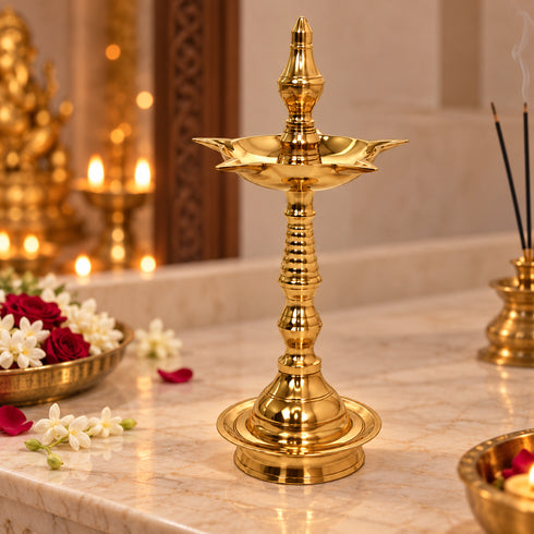 Brass Traditional Kerala Deepak Set (Pack Of 2) 378gm