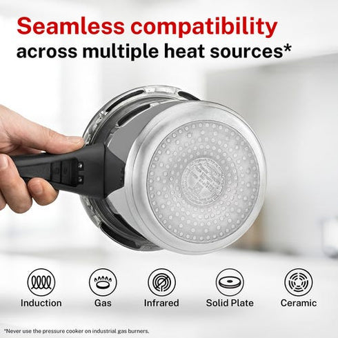 Prestige Popular Plus Svachh Virgin Aluminium Gas And Induction Compatible Pressure Cooker 2 L
