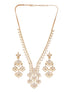 Gold Toned Cubic Zirconia Studded Designer Chandelier Statement Necklace Jewellery Set