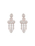 Rose Gold Toned Zircon Studded 2 - Lined Layered Statement Necklace Jewellery Set