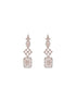 Rose Gold Toned AD Studded Geometric Pattern Minimal Pendant jewellery Set