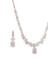 Rose Gold Toned AD Studded Geometric Pattern Minimal Pendant jewellery Set