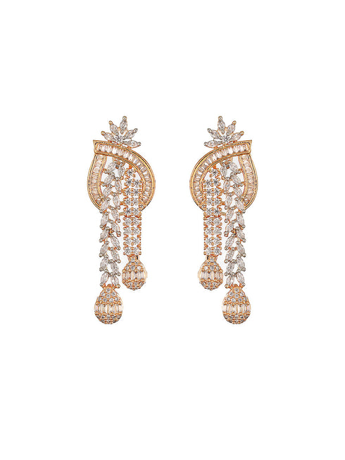Dual Toned Gold Plated AD Studded Mango Design Luxe Statement Necklace Jewellery Set