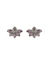 Silver Oxidised Finish Stone Studded Flower Motif Collar Necklace Jewellery Set