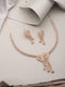 Dual Toned Gold Plated AD Studded Mango Design Luxe Statement Necklace Jewellery Set
