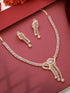 Dual Toned Gold Plated AD Studded Mango Design Luxe Statement Necklace Jewellery Set