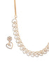 18k Gold Toned AD Studded Floral Heart Shaped Minimal Necklace Jewellery Set