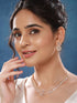 Gold Toned AD Studded Floral Drop Minimal Jewellery Set