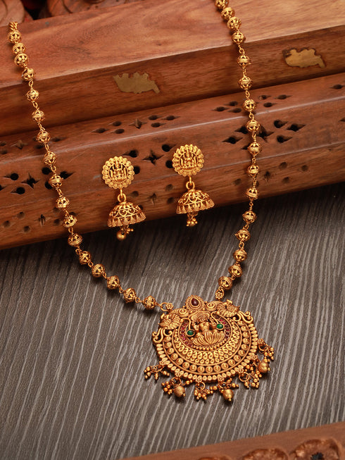 Gold Plated lakshmiji Temple Maala