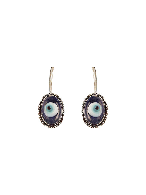 Silver Oxidised Toned Evil Eye Minimal Dailywear Pendant Jewellery Set