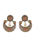 Dual Toned Oxidised Silver Lookalike Floral Tribal Hasli With Chandbali Jewellery Set