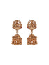 Gold Plated Green Pearl Beaded Lakshmi Motif Long haram Temple Jeellery Set