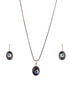 Silver Oxidised Toned Evil Eye Minimal Dailywear Pendant Jewellery Set