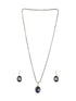 Silver Oxidised Toned Evil Eye Minimal Dailywear Pendant Jewellery Set