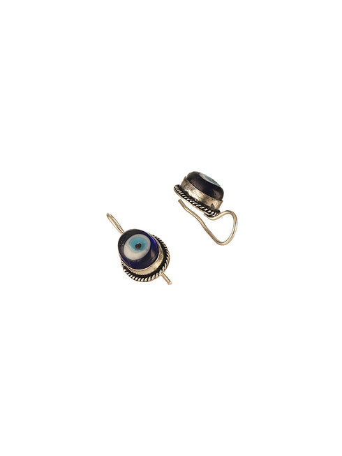 Silver Oxidised Toned Evil Eye Minimal Dailywear Pendant Jewellery Set