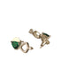 Silver Toned Rhodium Plated Emerald Green AD Studded Designer Jeellery Set