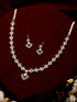 Gold Toned AD Studded Geometric Shaped Delicate Pendant Jewellery Set