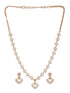 Gold Toned AD Studded Geometric Shaped Delicate Pendant Jewellery Set