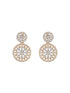 Gold Toned AD Studded Floral Drop Minimal Jewellery Set