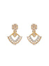 Gold Toned AD Studded Geometric Shaped Delicate Pendant Jewellery Set