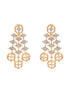 Gold Dual Toned C Zircon Studded Statement Geometric Partywear Necklace Jewellery Set