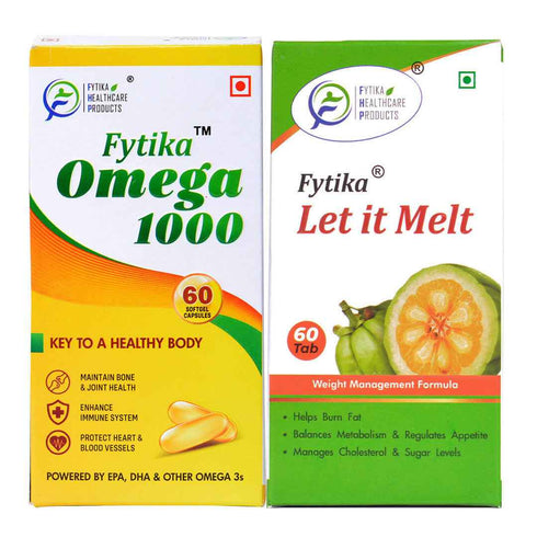 Fytikahealthcareproducts Fytika Let it Melt and Omega 1000 Boost Metabolism Manage Weight For Men Women 60 Tablets 60 Capsules