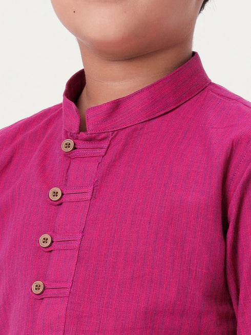 Ramraj Cotton Boys Breeze Cotton Full Sleeves Purple Kurta