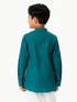 Ramraj Cotton Boys Breeze Cotton Full Sleeves Peacock Green Kurta