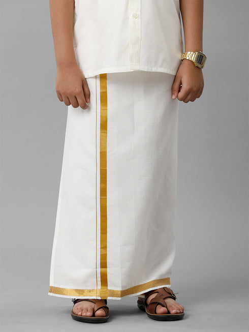Ramraj Cotton Boys Readymade Double Layer Cream Dhoti