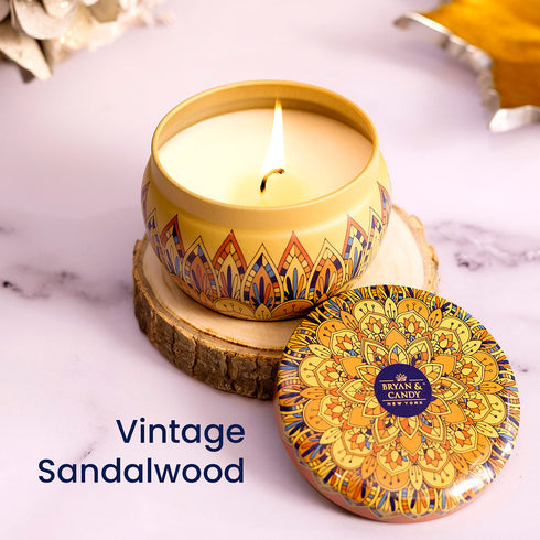 Bryan & Candy Cherry Blossom Vintage Sandalwood Neroli & Honey comb Lavender & Chamomile Candle 100 GM Pack of 4