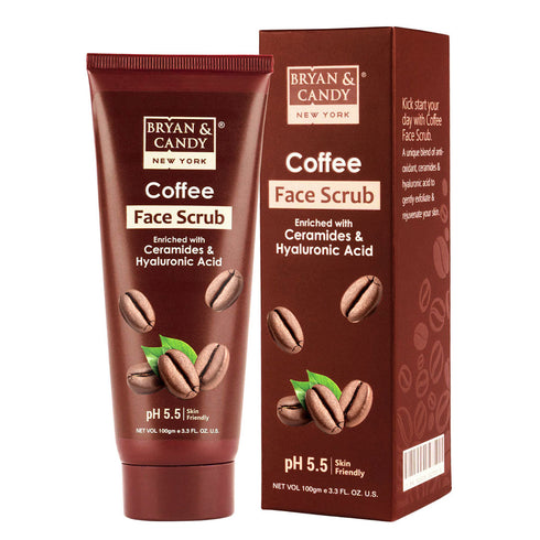Bryan & Candy Coffee Face Scrub Enriched with Ceramides & Hyaluronic Acid
