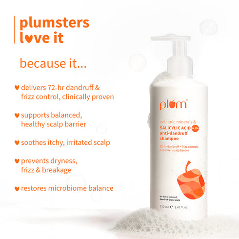 Plum Anti-Dandruff Shampoo with Volcanic Minerals & 0.5% Salicylic Acid
