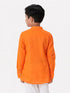 Ramraj Cotton Boys Breeze Cotton Full Sleeves Orange Kurta