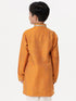 Ramraj Cotton Boys Emerald Full Sleeves Orange Kurta