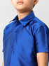 Ramraj Cotton Boys Silk Cotton Light Blue Half Sleeves Shirt K5