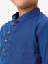 Ramraj Cotton Boys Breeze Cotton Full Sleeves Navy Kurta