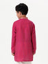Ramraj Cotton Boys Emerald Full Sleeves Dark Pink Kurta
