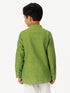 Ramraj Cotton Boys Breeze Cotton Full Sleeves Yellowish Green Kurta
