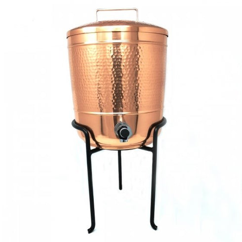 Isha Life Hammered Copper Container with Lid 450ml