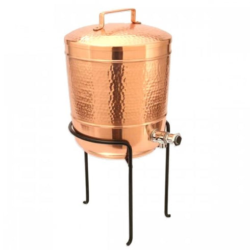 Isha Life Hammered Copper Container with Lid 450ml