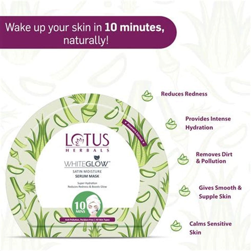 Lotus Herbals Whiteglow Satin Moisture Serum Sheet Mask