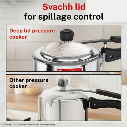 Prestige Nakshatra Alpha Svachh Stainless Steel Spillage Control Pressure Cooker 3 L Silver