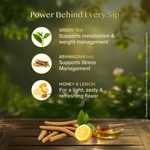 Vahdam Ashwagandha+ Honey Lemon Green Tea 18 TB